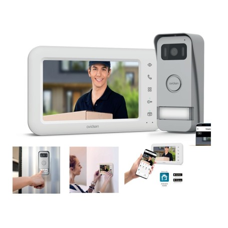 AVIDSEN KIT VIDEOCITOFONO WIFI CHIAMATA AL CELLULARE ELIA MONITOR 7 POLLICI A COLORI 2 FILI offerta