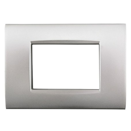 Placca 3 moduli tech per Bticino Living air compatibile silver tipo lnc4803te plastica