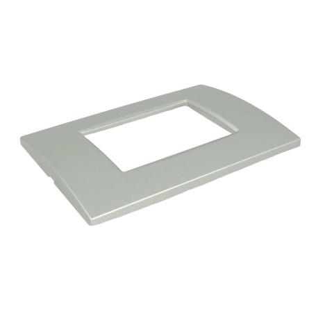 Placca 3 moduli tech per Bticino Living air compatibile silver tipo lnc4803te plastica