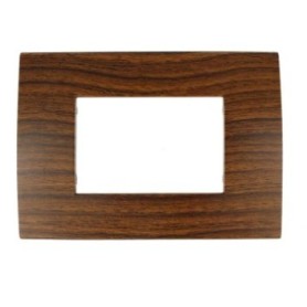 Placca 3 moduli legno scuro per Bticino Living air...