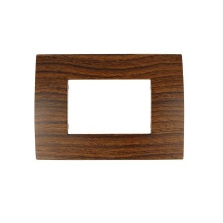 Placca 3 moduli legno scuro per Bticino Living air compatibile plastica
