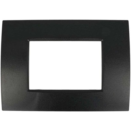 Placca 3 moduli nera plastica per Bticino Living air compatibile tipo lnc4803ar