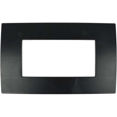 Placca 4 moduli nera plastica per Bticino Living air compatibile tipo lnc4804ar