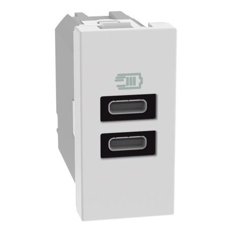 Caricatore USB con due porte tipo C Bticino MatixGo JW4191CC SCATOLA APERTA