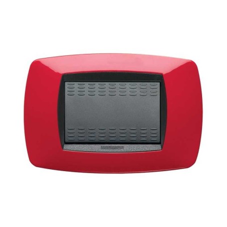 Placca Master Modo 39TC153 in tecnopolimero Rosso 3 posti 39TC153