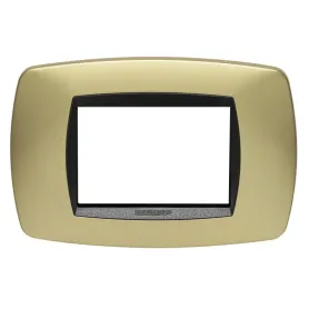 Placca Master Modo in tecnopolimero Ottone opaco 3 posti...