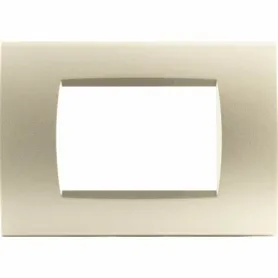 Placca 4 posti Oro satinato Compatibile Living