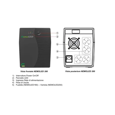 UPS Gruppo di Continuità grande 2000VA 900W per PC DVR Telecamere Stabilizzatore ELSIT