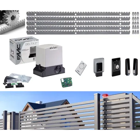 KIT CANCELLO SCORREVOVE FAAC DELTA 2 500KG CREMAGLIERA MOTORE AUTOMAZIONE 500kg 230V