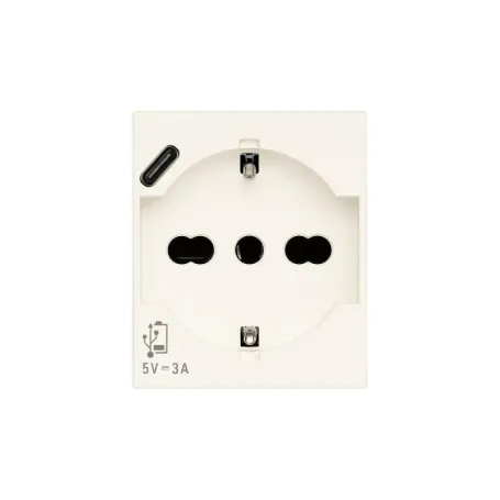 Presa 2P+T 16A universale + USB C bianco 30210.USBB