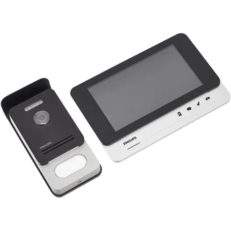 kit videocitofono bifamiliare 7 pollici 2 fili PHILIPS 531019 + monitor alimentatore din
