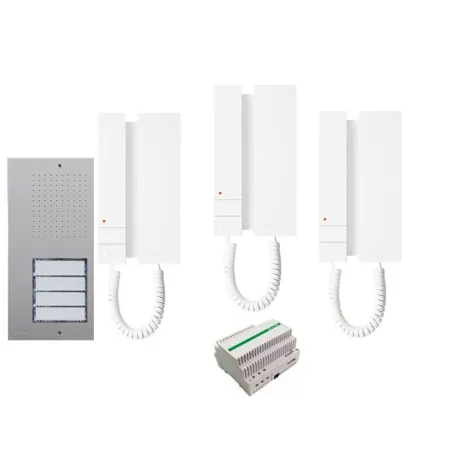 Kit citofono trifamiliare comelit  intercomunicante 2 fili 3 famiglie citofoni 2719W