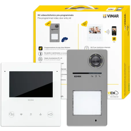 Kit videocitofonico monofamiliare Elvox K40515.R Tab 5S Up Wi-Fi Due Fili Plus espandibile a colori
