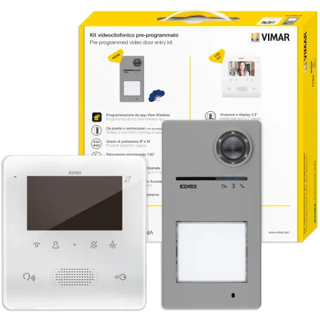 Kit videocitofonico Roxie Elvov K7559.R vivavoce monofamiliare Tab 4.3 espandibile a colori