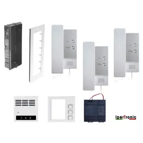 Kit citofono da incasso Trifamiliare 2 fili professionale...