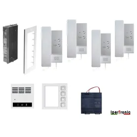 Kit citofono da incasso Quadrifamiliare 2 fili...