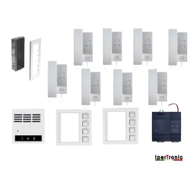 Kit citofono da incasso otto famiglie 2 fili...