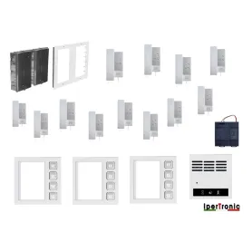 Kit citofono da incasso dodici famiglie 2 fili...