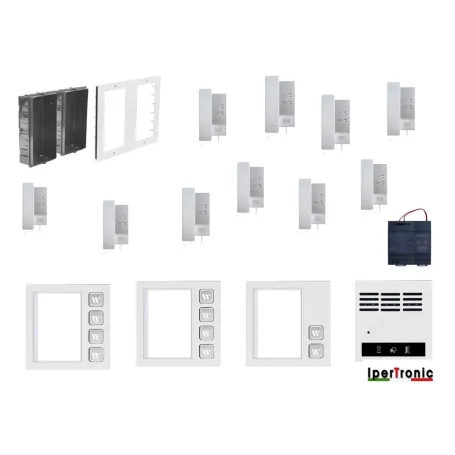 Kit citofono da incasso dieci famiglie 2 fili professionale 10 tasti