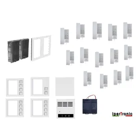 Kit citofono da incasso 14 famiglie 2 fili professionale...