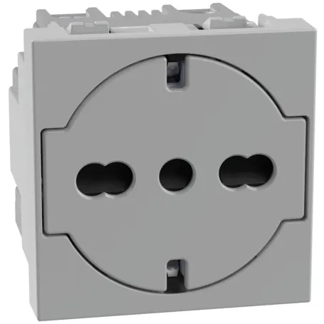 Presa schuko flat MatixGo Bticino JG4140a16f silver 2 P+T 16 A