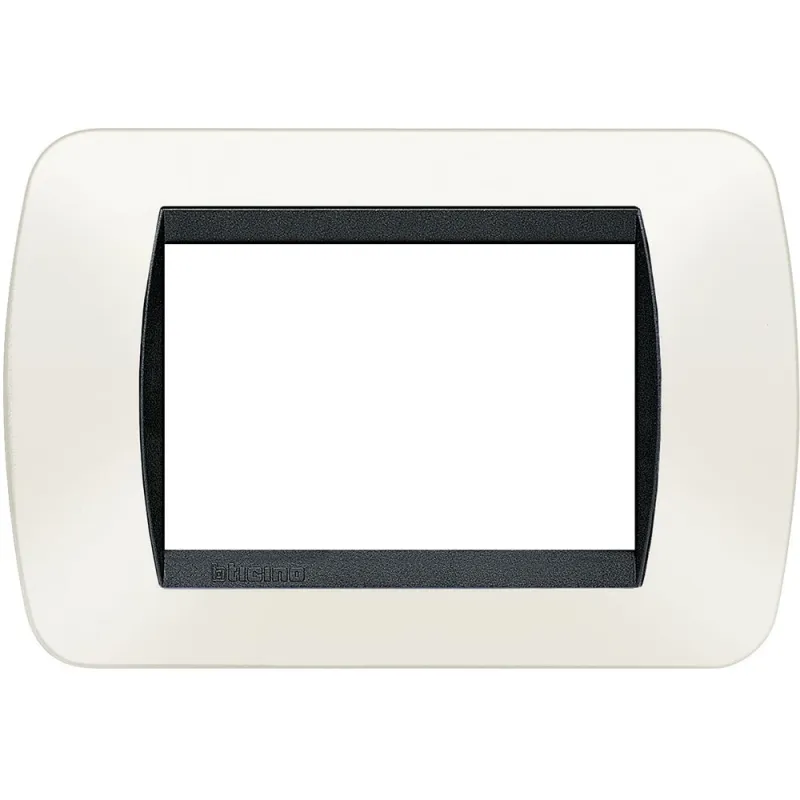 Placca 3 posti Bianco Scuro Bticino Living L4803PB