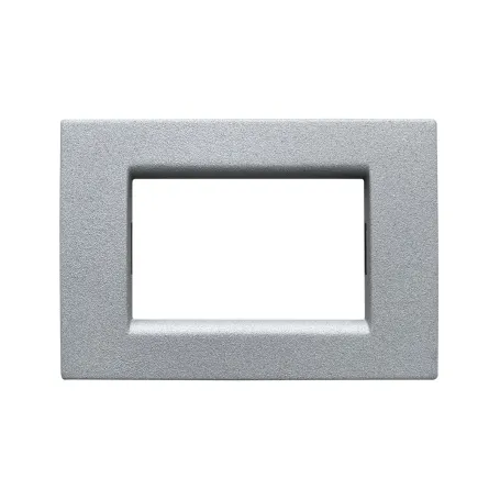 Placca compatibile vimar idea colore argento glitter 3 posti metallo 2023