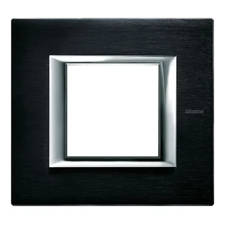 Placca Classic 2M antracite spazzolata Bticino Axolute HA4802XS