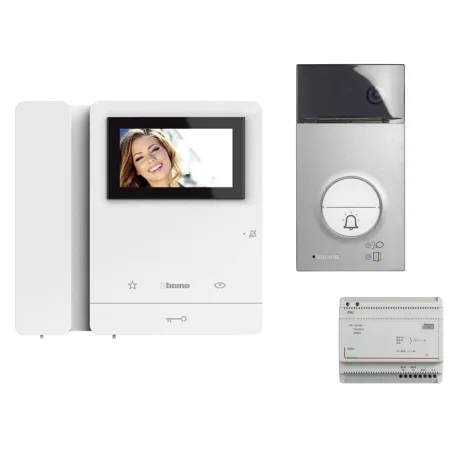 kit videocitofono monofamiliare bticino classe 100v 16m pulsantiera da parete