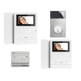 KIT VIDEOCITOFONO BIFAMILIARE BTICINO 2 MONITOR COLORI...