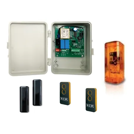Kit Centralina ACM per automazione di serrande con fotocelllule e lampeggiante Kit Centralina ACM per automazione di serrande con fotocelllule e lampeggiante