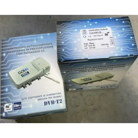 Centralina antenna Tv autoalimentata condominiale con 2 discese 26 db