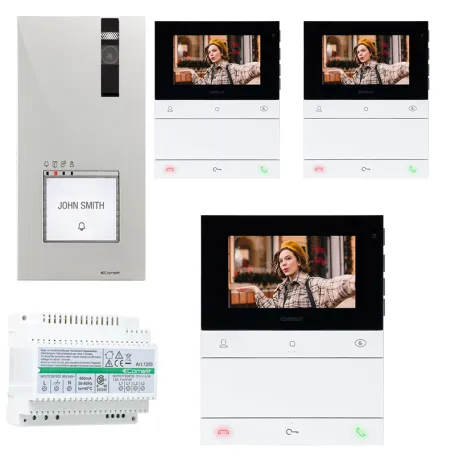 Videocitofono comelit peoople trifamiliare 3 famiglie vivavoce PL6721