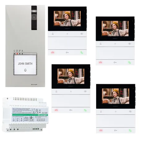 kit videocitofono 4 famiglie comelit peoople