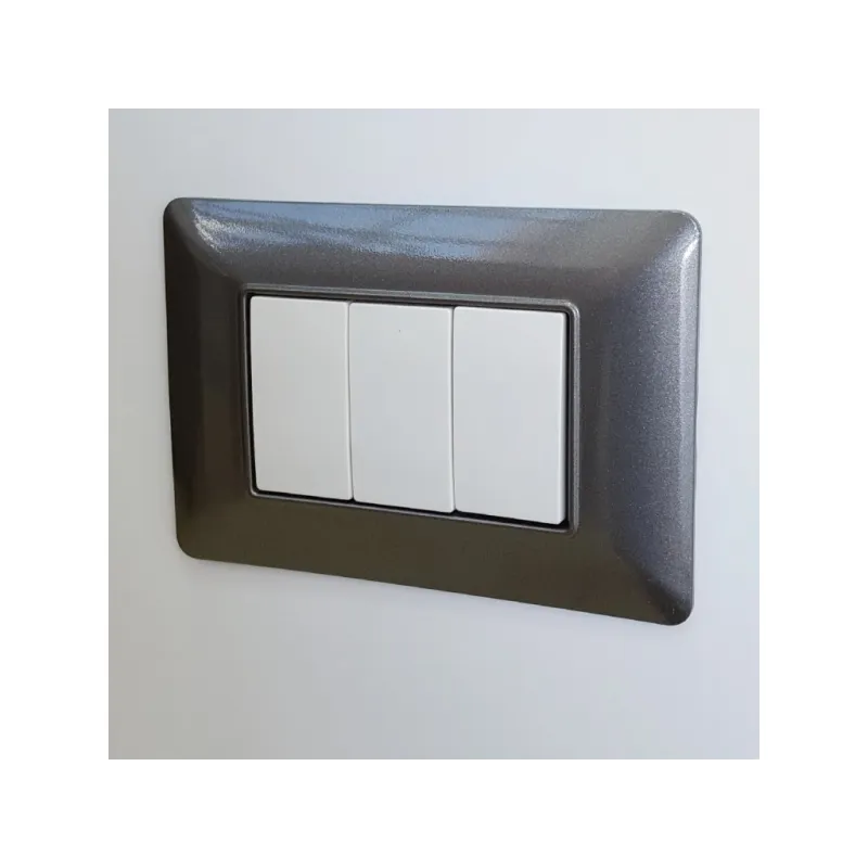 Placca 3 posti grigio scuro Compatibile con...