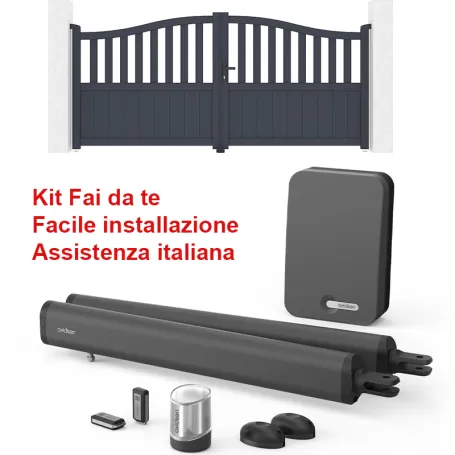 KIT AUTOMAZIONE CANCELLO BATTENTE 2 ANTE MOTORE APRICANCELLO ELETTRICO AVIDSEN FAI DA TE
