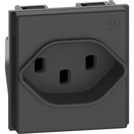 Presa 2P+T 16A 250 Vac standard Svizzera nera living now...