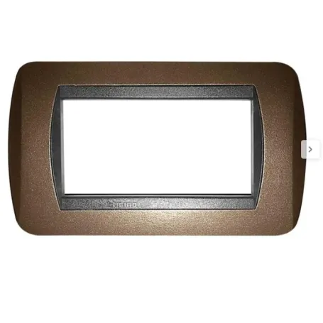 Placca 4 posti marrone opaco Compatibile con Bticino Living la panoramica 622/4