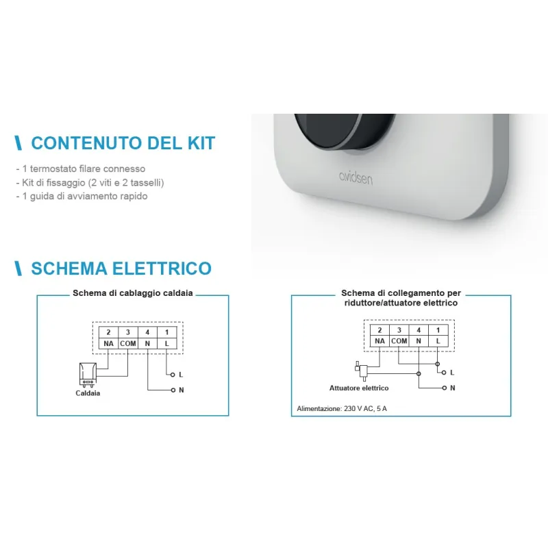 Cronotermostato connesso Wi-Fi filare...