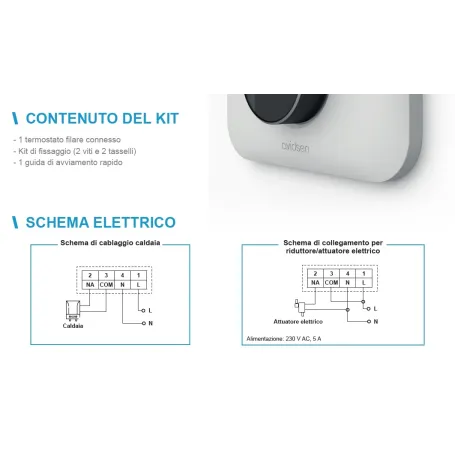 Cronotermostato connesso Wi-Fi filare termostato Programmabile Avidsen 127067 Italia