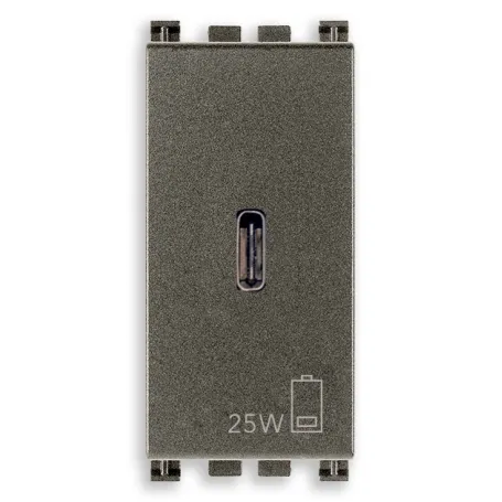 Alimentatore USB C 25W 1M Vimar Arkè Metal 19292.C.25.B