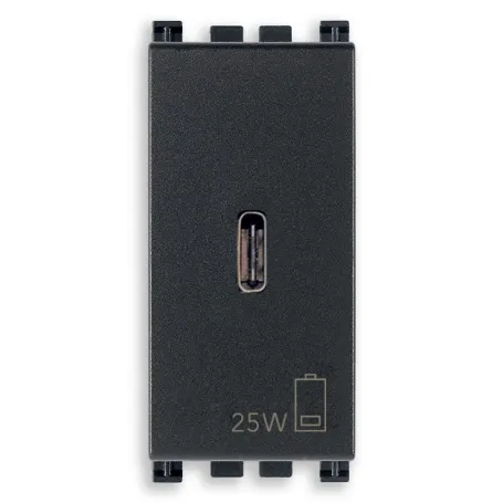 Alimentatore USB C 25W 1M  Vimar arkè grigio 19292.C.25