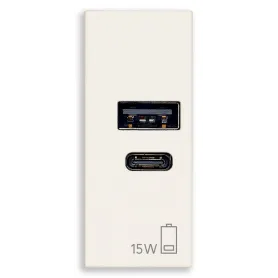 Alimentatore USB A+C 25W 5V bianco serie Linea Vimar...