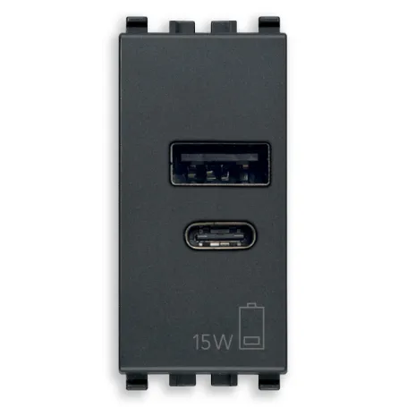 Unità alimentazione USB 5V 15W 1M grigio Vimar Eikon 20292.AC.15