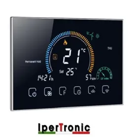 CRONOTERMOSTATO DA INCASSO SETTIMANALE WIFI 230 VAC TOUCH NERO ELEGANTE