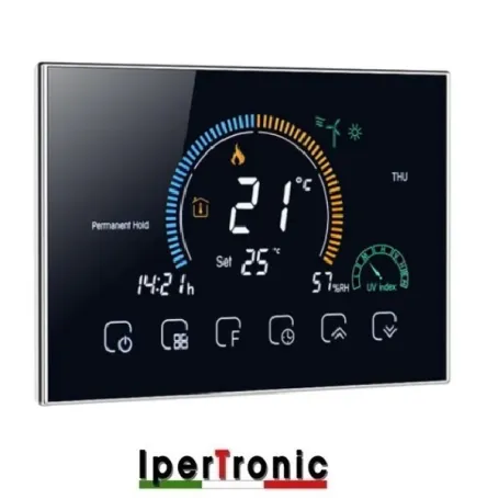 CRONOTERMOSTATO DA INCASSO SETTIMANALE WIFI 230 VAC TOUCH NERO ELEGANTE CRONOTERMOSTATO DA INCASSO SETTIMANALE WIFI 230 VAC TOUCH NERO ELEGANTE