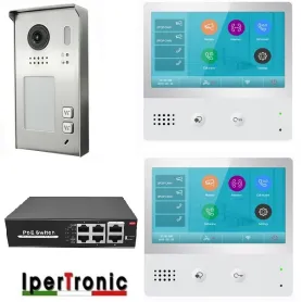 KIT VIDEOCITOFONO BIFAMILIARE IP WIFI SD