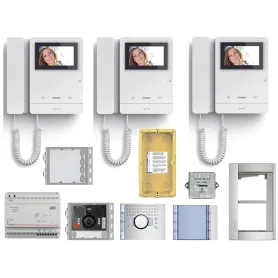 Kit videocitofono Bticino 3 famiglie trifamiliare monitor...