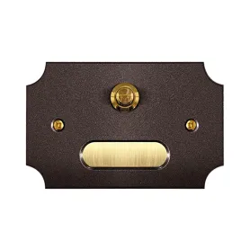 Pulsante Campanello marrone mogano esterno porta nome...