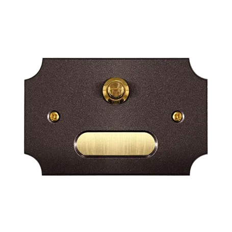 Pulsante Campanello marrone mogano esterno porta nome scatola 503 80x125 P611-M